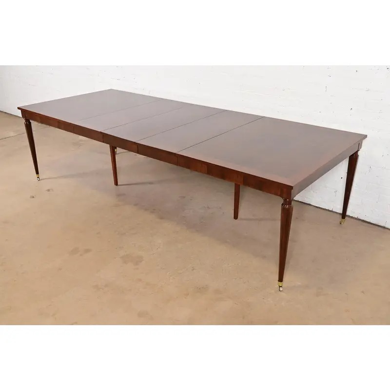 Kindel Furniture French Regency Louis XVI Cherry Wood Extension Dining Table, Newly Refinished