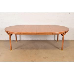 Michael Taylor for Baker Furniture Far East Collection Sculpted Walnut Dining Table, Circa 1960s
