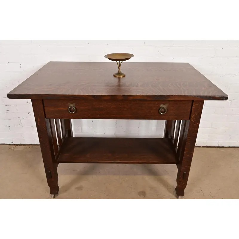 Tiffany Studios New York Bronze Doré Pedestal Bowl or Compote Dish - Image 12