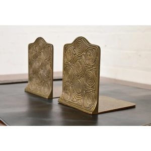 Tiffany Studios New York Bronze Doré Zodiac Bookends, Circa 1910