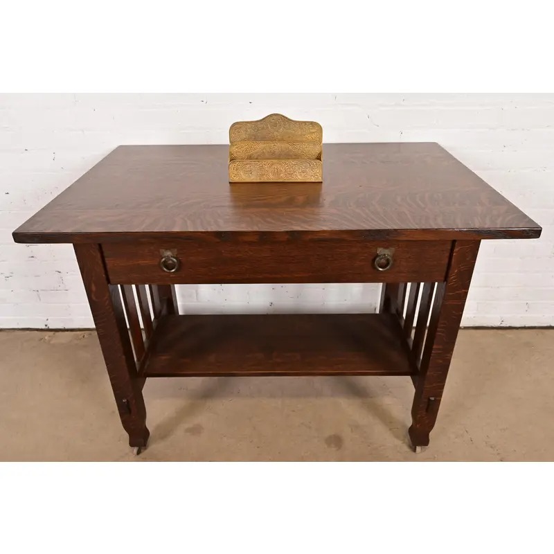 Tiffany Studios New York Zodiac Pattern Bronze Doré Letter Rack - Image 12