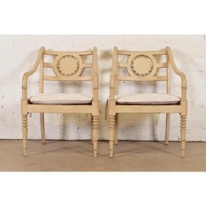 Baker Furniture British Colonial Armchairs, Pair