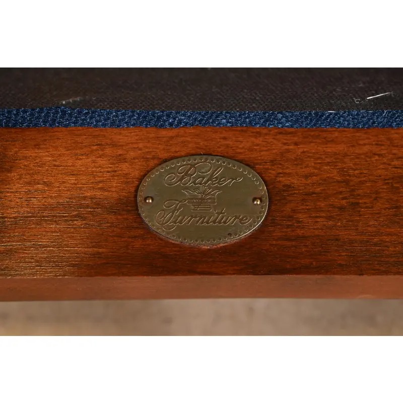 Baker Furniture Stately Homes Georgian Carved Burled Walnut Dining Chairs, Newly Refinished - Image 13