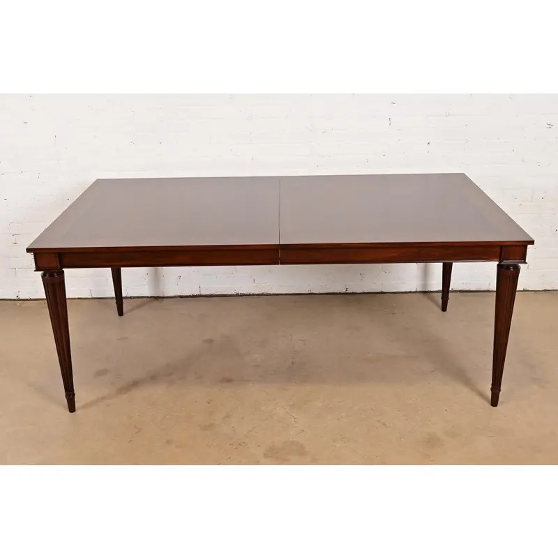 John Widdicomb French Regency Louis XVI Mahogany Extension Dining Table, Newly Refinished - Image 13