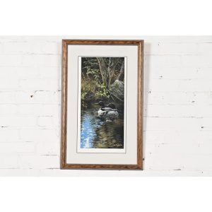Original Signed Persis Clayton Weirs "Dancing Water Loons" Framed Lithograph, 1994