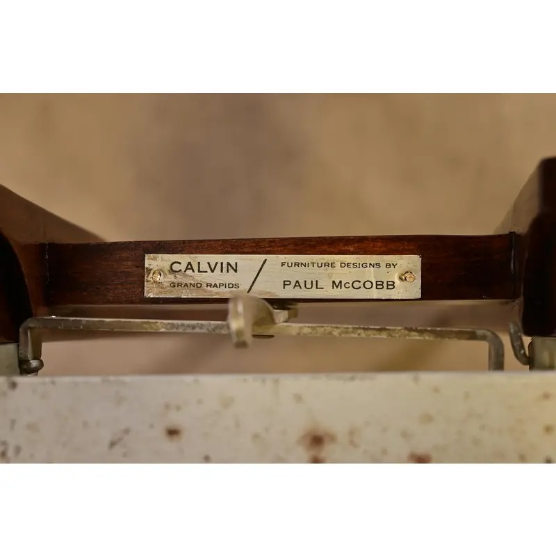 Paul McCobb for Directional Mid-Century Modern Walnut and Brass Extension Dining Table, Newly Refinished - Image 13