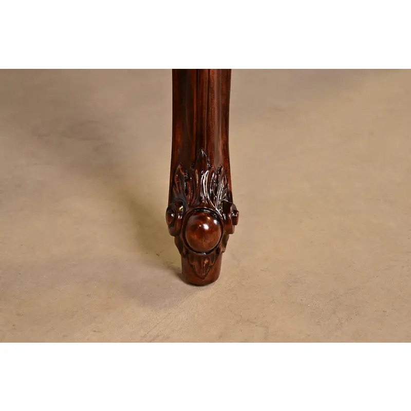 Romweber Antique French Provincial Louis XV Carved Rosewood Extension Dining Table, Newly Refinished - Image 13