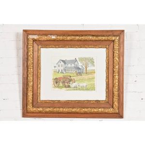 Artist Signed "Country Living" Hand Painted Framed Print by Jack Appleton