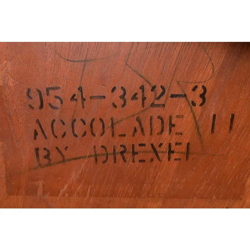 Drexel Heritage Mid-Century Hollywood Regency Campaign Walnut Extension Dining Table, Newly Refinished - Image 14