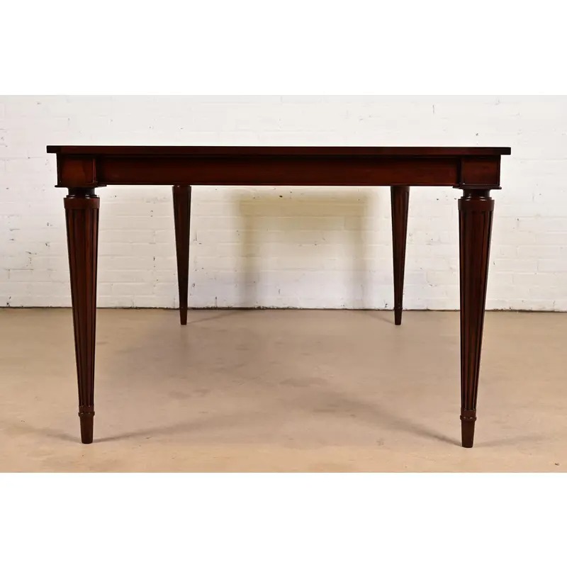 John Widdicomb French Regency Louis XVI Mahogany Extension Dining Table, Newly Refinished - Image 14