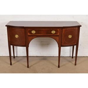 Baker Furniture Federal Inlaid Mahogany Sideboard Credenza, Newly Refinished