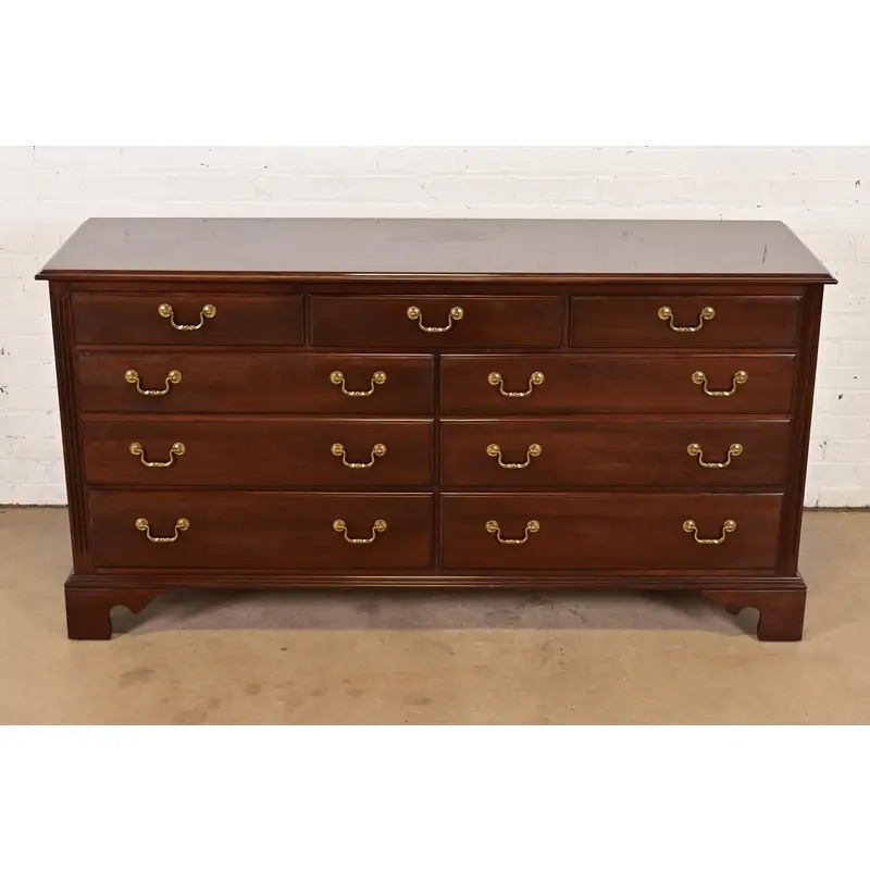 Ethan Allen Georgian Solid Cherry Wood Dresser or Credenza - Image 2