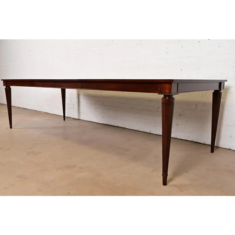 John Widdicomb French Regency Louis XVI Mahogany Extension Dining Table, Newly Refinished - Image 2