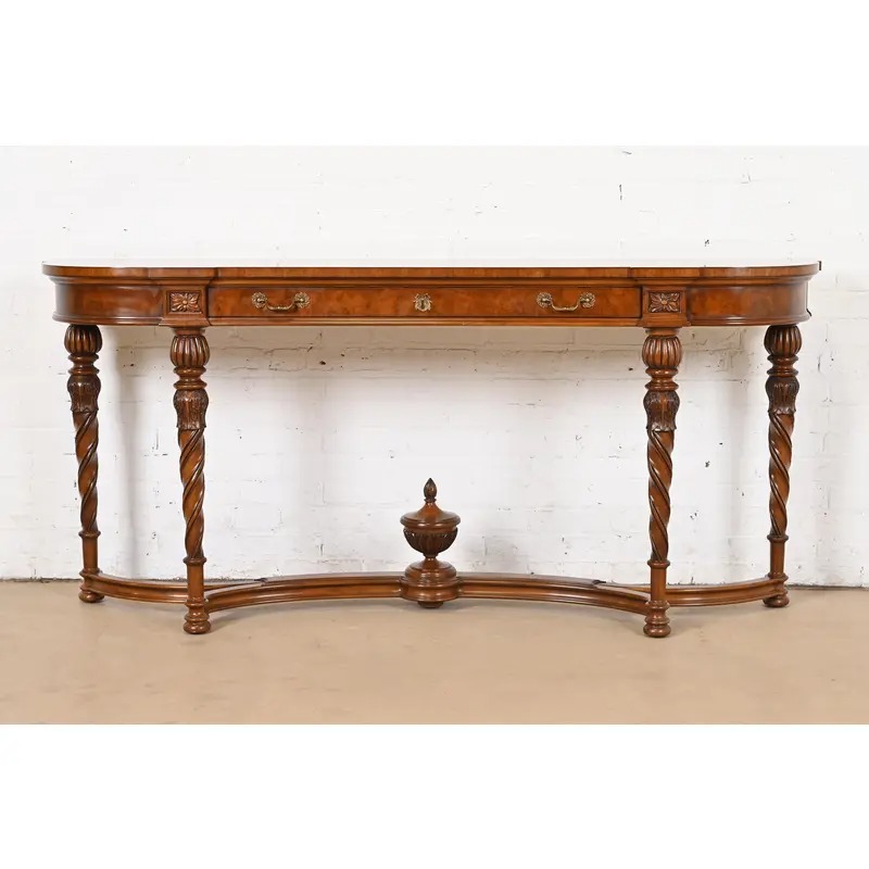 Karges French Regency Louis XVI Burled Walnut Console Table or Server - Image 2