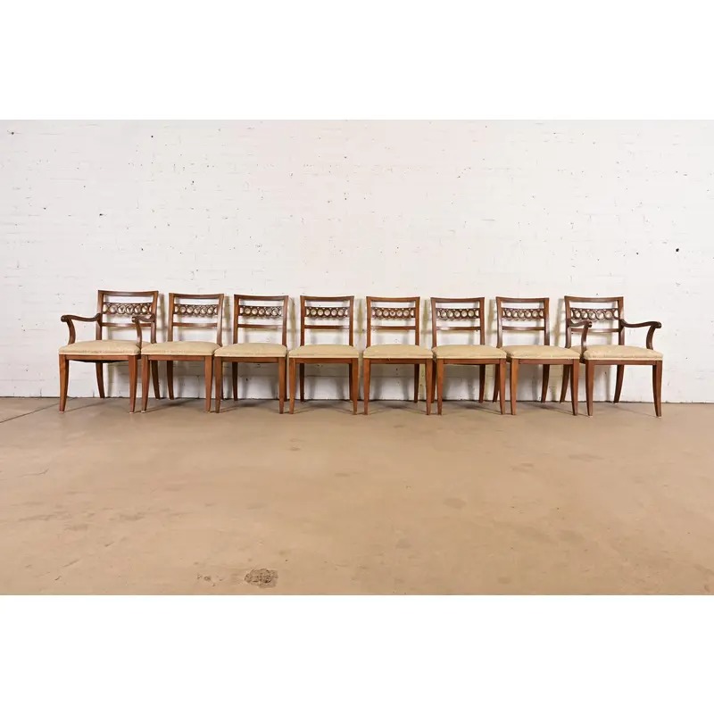 Kindel Furniture Regency Carved Cherry Wood Dining Chairs, Set of Eight - Image 2