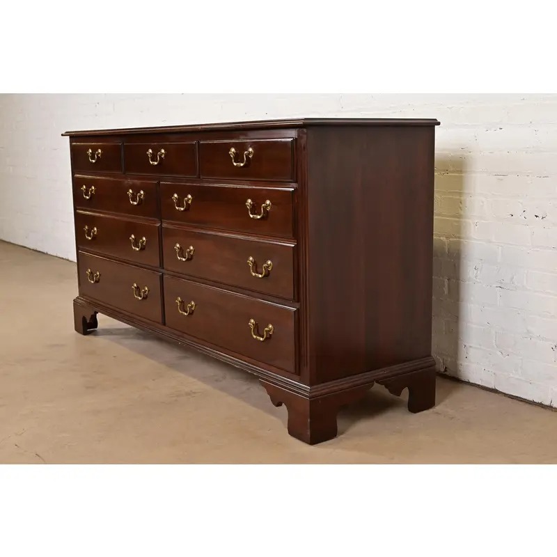 Ethan Allen Georgian Solid Cherry Wood Dresser or Credenza - Image 3