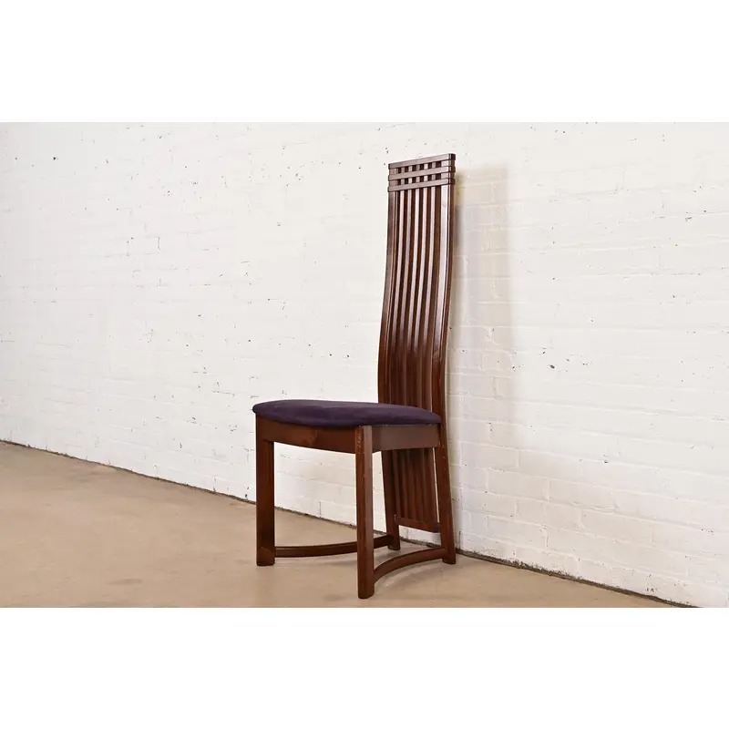 Frank Lloyd Wright Style Arts & Crafts High Back Side Chair or Dining Chair - Image 3