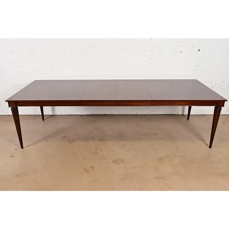 John Widdicomb French Regency Louis XVI Mahogany Extension Dining Table, Newly Refinished - Image 3