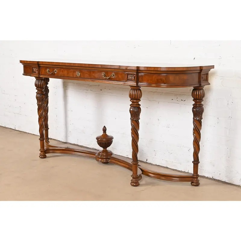 Karges French Regency Louis XVI Burled Walnut Console Table or Server - Image 3