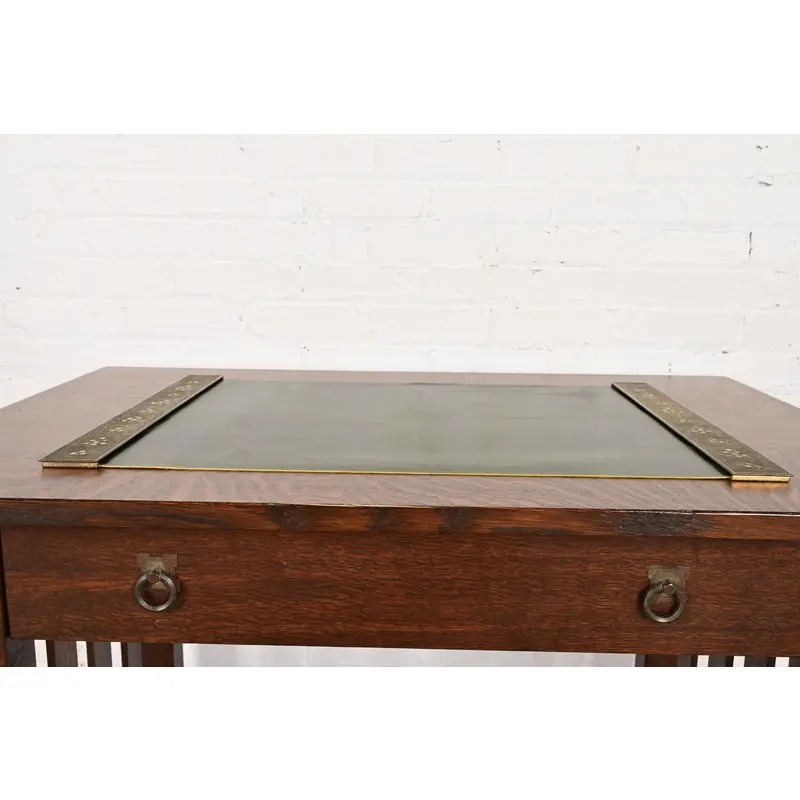 Tiffany Studios New York Bronze and Abalone Blotter Ends With Leather Desk Blotter - Image 3