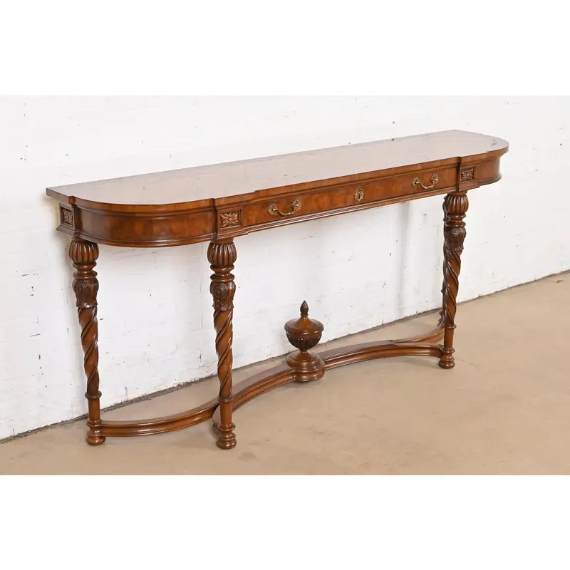Karges French Regency Louis XVI Burled Walnut Console Table or Server - Image 4