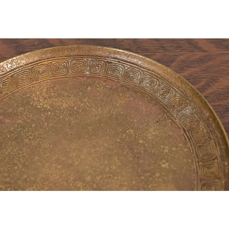 Tiffany Studios New York Bronze Plate With Greek Key Design - Image 4