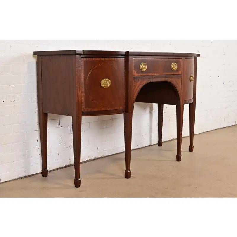 Baker Furniture Federal Inlaid Mahogany Sideboard Credenza, Newly Refinished - Image 5