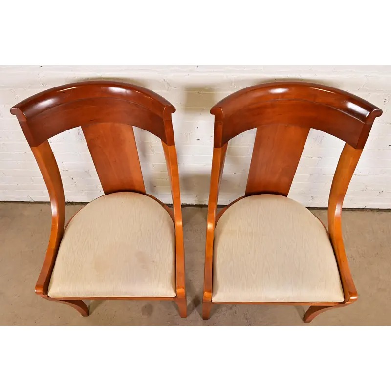 Baker Furniture Regency Solid Cherry Wood Side Chairs or Dining Chairs, Pair - Image 5