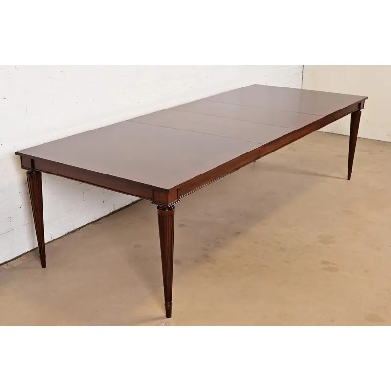 John Widdicomb French Regency Louis XVI Mahogany Extension Dining Table, Newly Refinished - Image 5