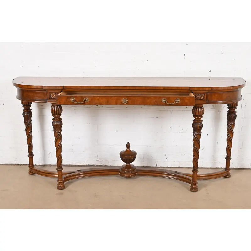 Karges French Regency Louis XVI Burled Walnut Console Table or Server - Image 5
