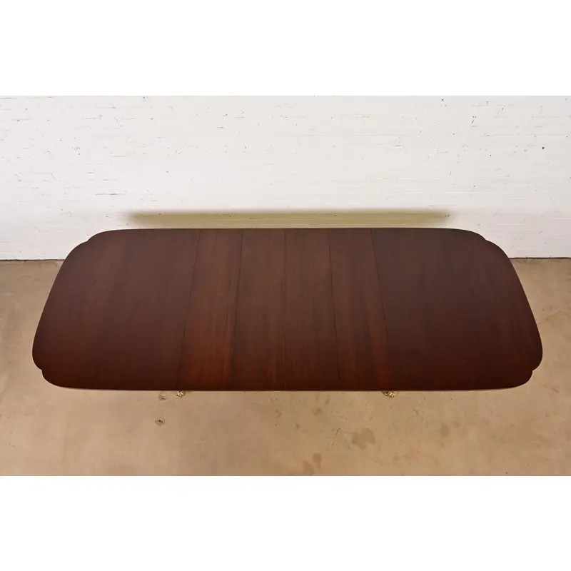 Stickley Georgian Mahogany Double Pedestal Extension Dining Table, Newly Refinished - Image 5