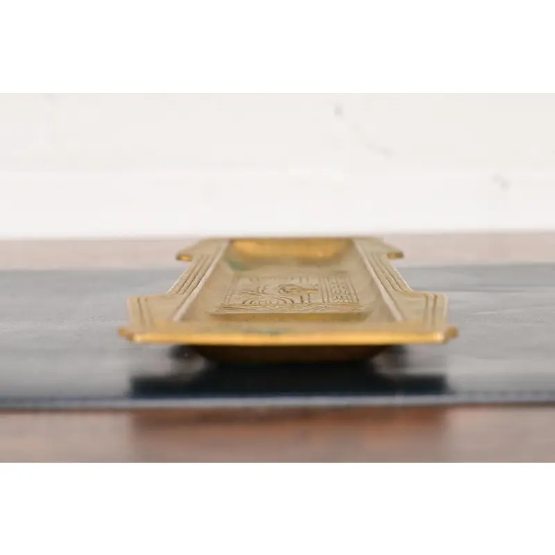 Tiffany Studios New York American Indian Pattern Bronze Doré Pen Tray - Image 5