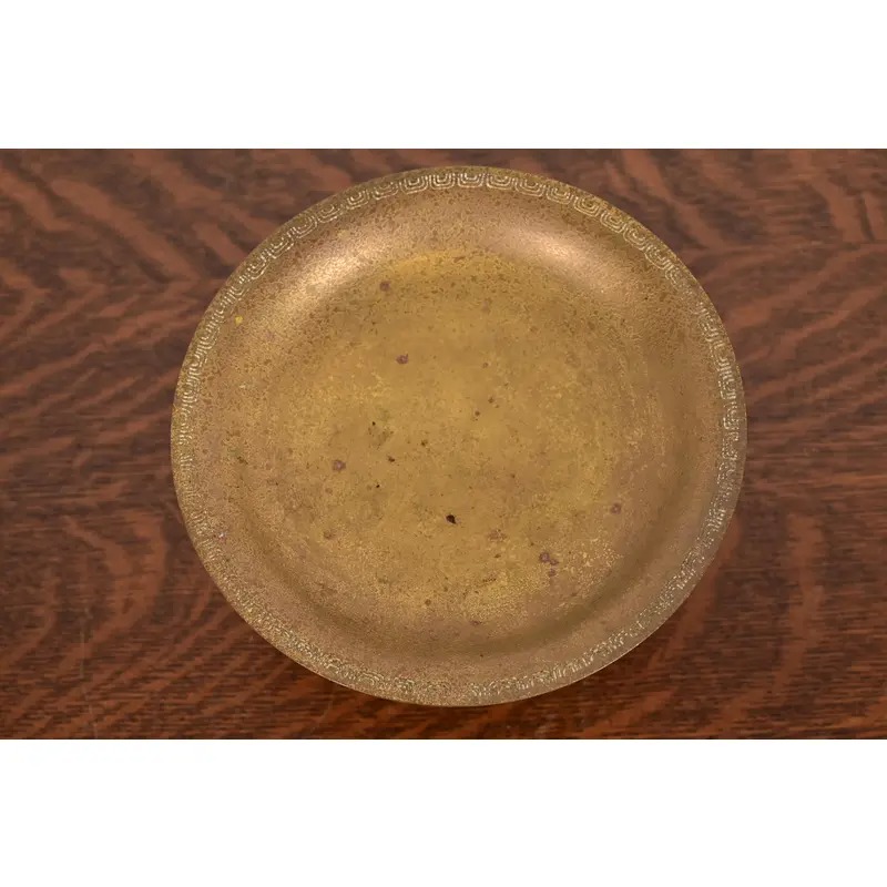 Tiffany Studios New York Bronze Doré Pedestal Bowl or Compote Dish - Image 5