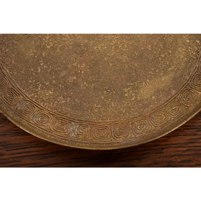 Tiffany Studios New York Bronze Plate With Greek Key Design - Image 5