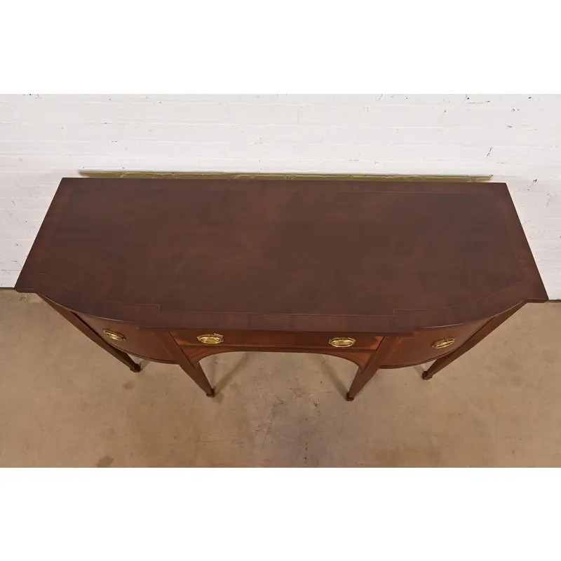 Baker Furniture Federal Inlaid Mahogany Sideboard Credenza, Newly Refinished - Image 6