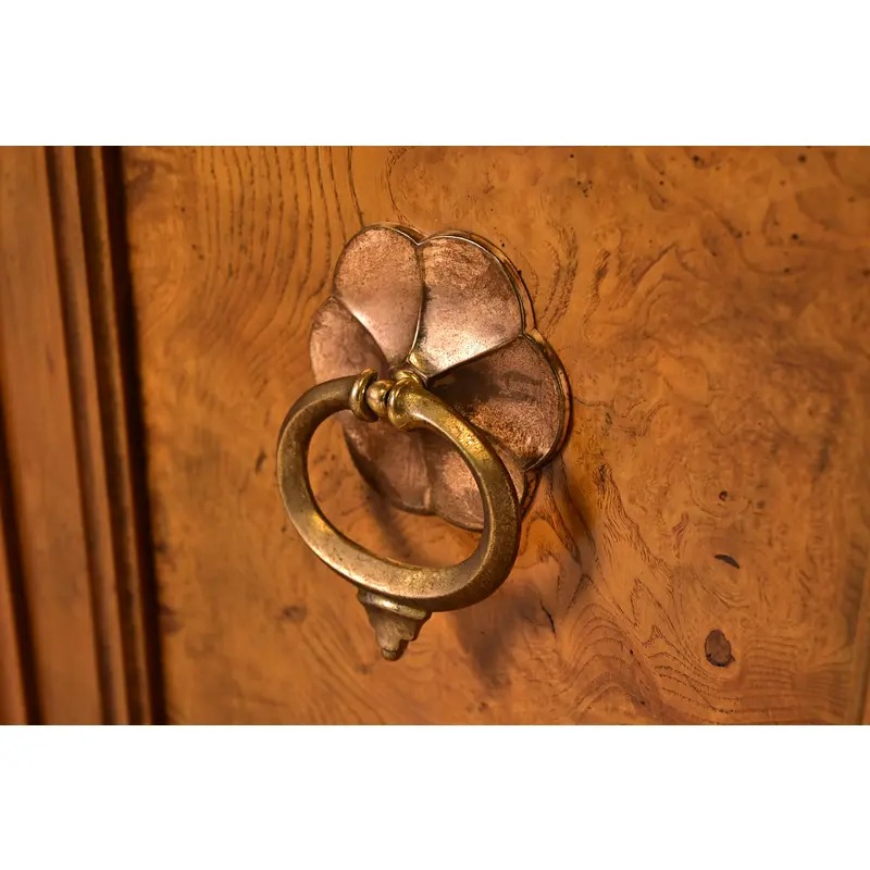 Baker Furniture French Regency Louis XVI Carved Cherry and Burl Wood Sideboard or Bar Cabinet, Circa 1960s - Image 6