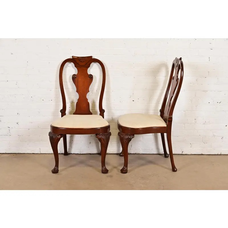 Baker Furniture Georgian Carved Mahogany Dining Chairs, Set of Seven - Image 6