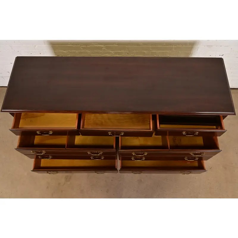 Ethan Allen Georgian Solid Cherry Wood Dresser or Credenza - Image 6