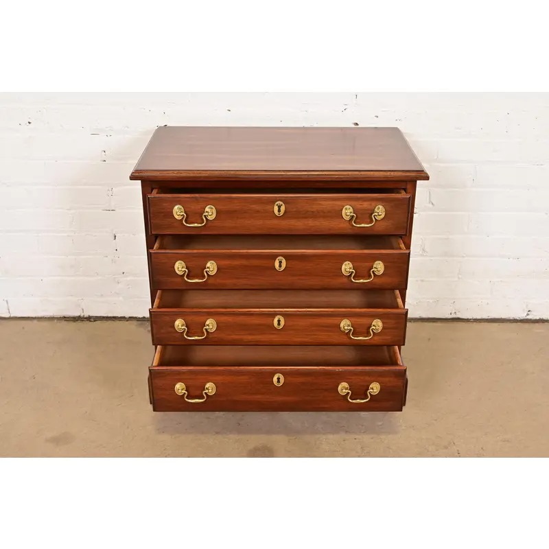 Henkel Harris Georgian Solid Mahogany Nightstand or Bachelor Chest - Image 6