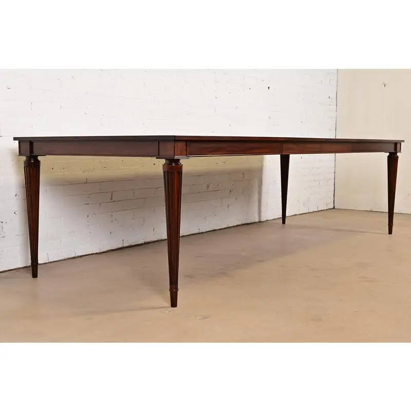 John Widdicomb French Regency Louis XVI Mahogany Extension Dining Table, Newly Refinished - Image 6