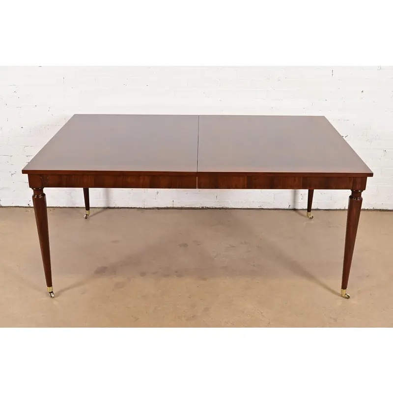 Kindel Furniture French Regency Louis XVI Cherry Wood Extension Dining Table, Newly Refinished - Image 6