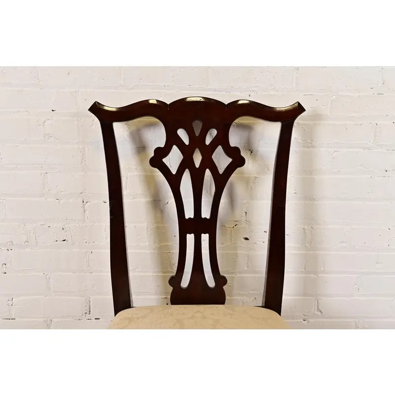 Kindel Furniture Georgian Carved Mahogany Dining Chairs, Set of Four - Image 6