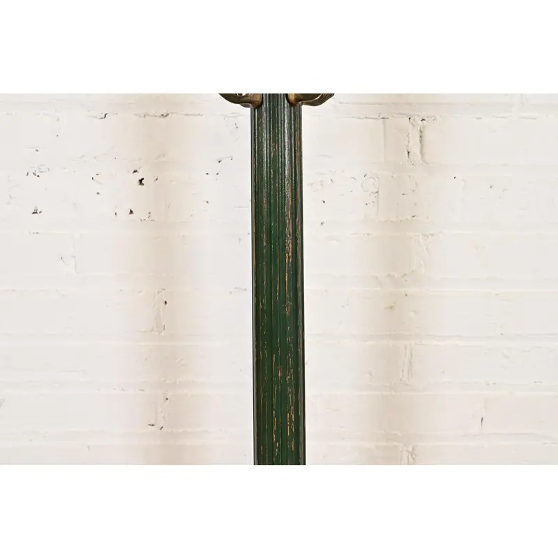 Stickley Brothers Antique Early American Country Cottage Green Lacquered Hall Tree, Circa 1920s - Image 6