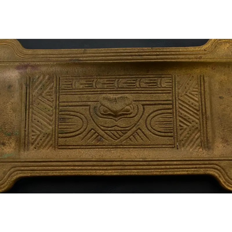 Tiffany Studios New York American Indian Pattern Bronze Doré Pen Tray - Image 6