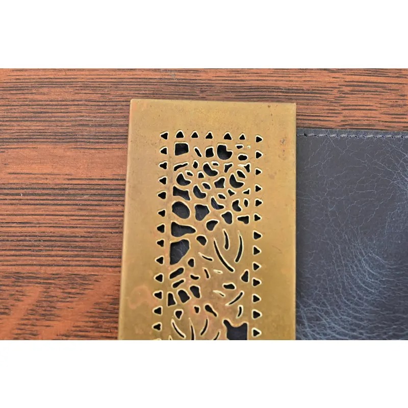Tiffany Studios New York Grapevine Bronze Doré Blotter Ends With Leather Desk Blotter - Image 6
