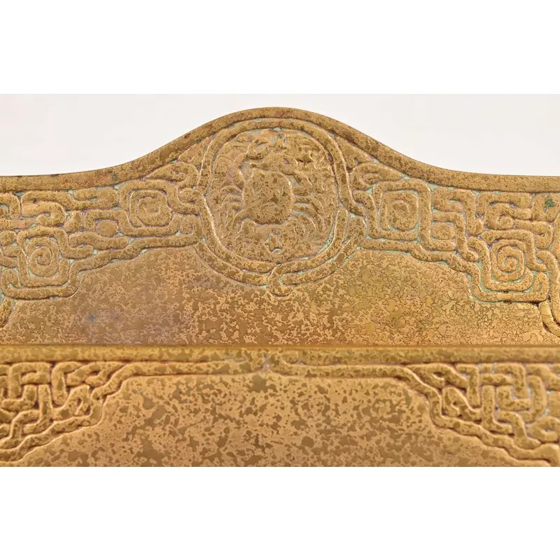 Tiffany Studios New York Zodiac Pattern Bronze Doré Letter Rack - Image 6