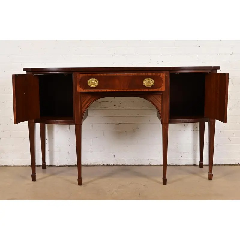 Baker Furniture Federal Inlaid Mahogany Sideboard Credenza, Newly Refinished - Image 7