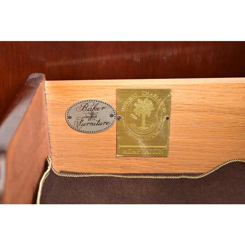 Baker Furniture Historic Charleston Georgian Inlaid Mahogany Breakfront Sideboard or Bar Cabinet - Image 7