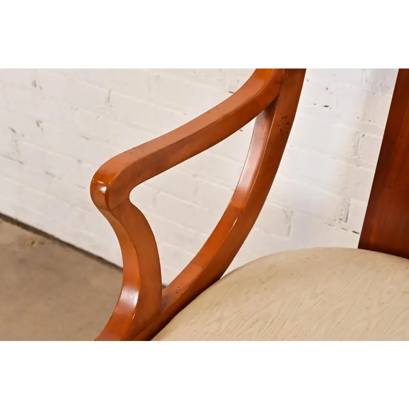 Baker Furniture Regency Solid Cherry Wood Armchairs, Pair - Image 7