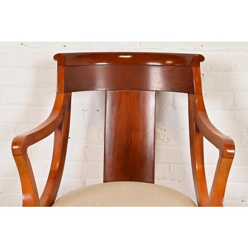 Baker Furniture Regency Solid Cherry Wood Dining Chairs, Set of Six - Image 7